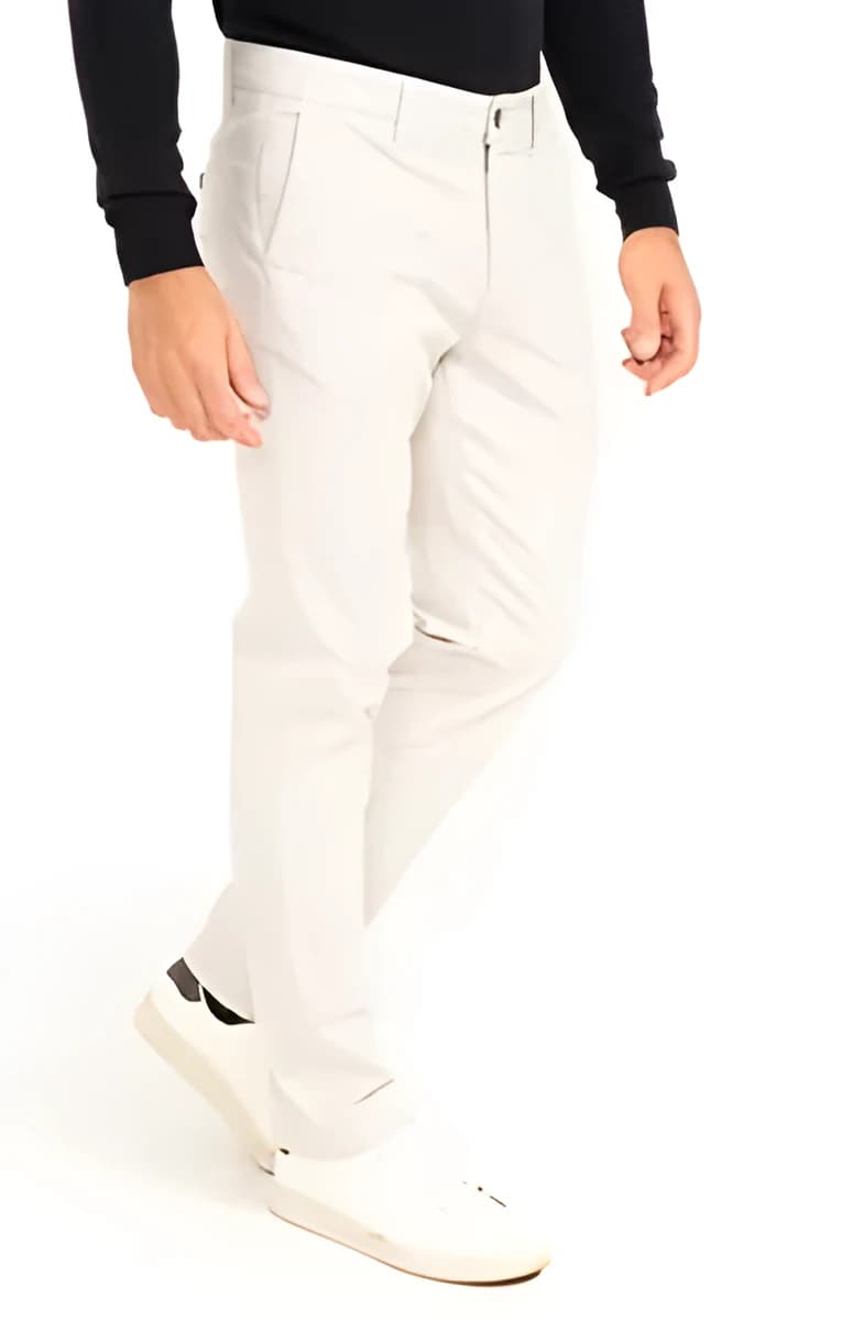 Pantalon chino ajusté SHELL – Écru