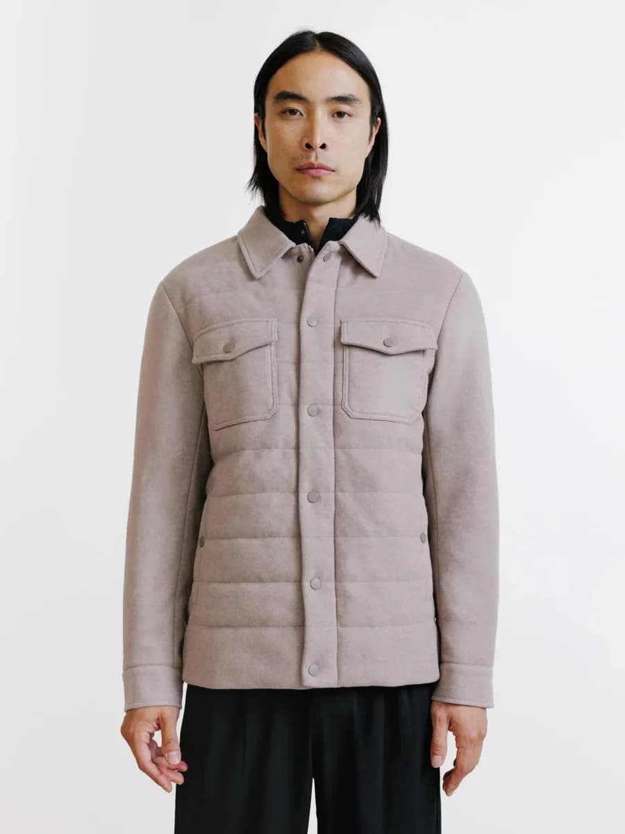 Blouson matelassé beige