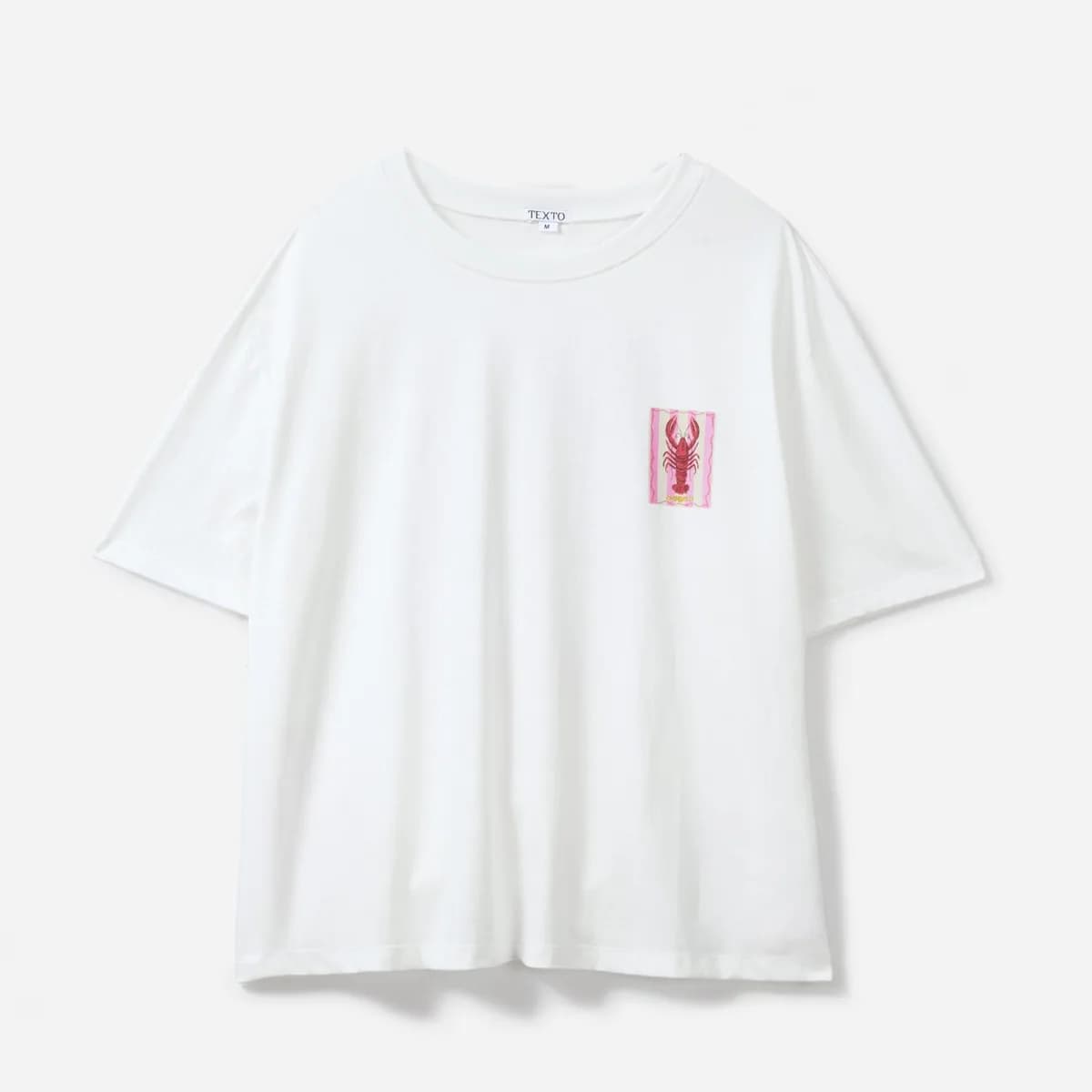 Tee-shirt TEXTO blanc visuel homard