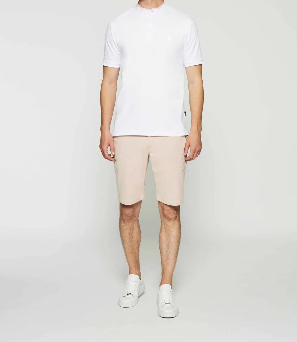 Polo uni col mao blanc GASPAR