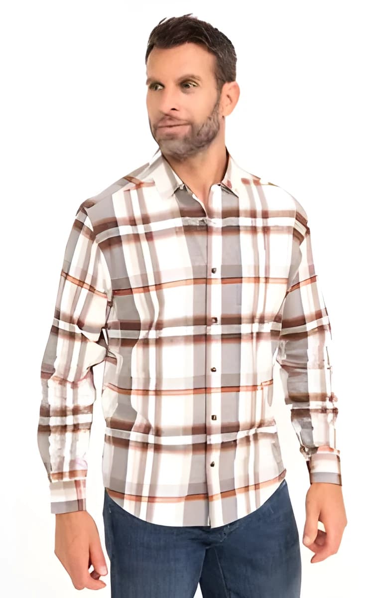 Chemise manches longues Crx Orange – Beige