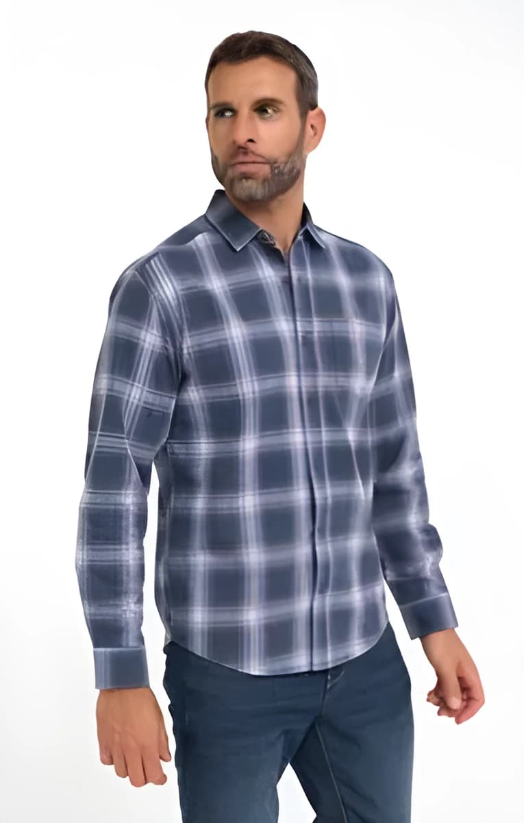 Chemise manches longues Crx Pavé – Bleu