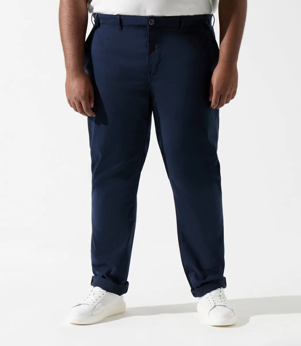 Pantalon en coton stretch marine PACHELORBT