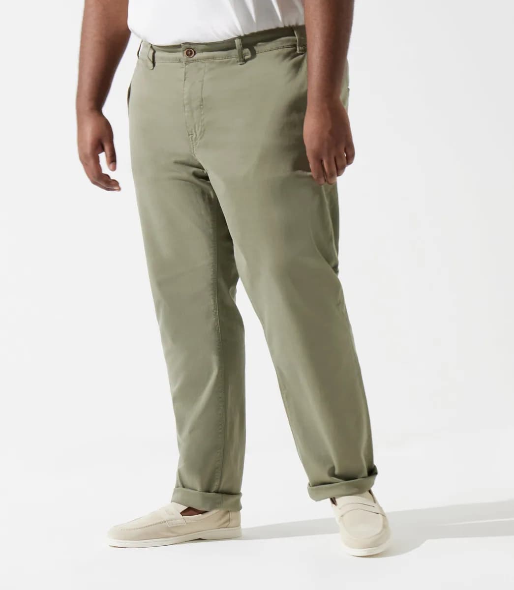 Pantalon en coton stretch kaki PACHELORBT