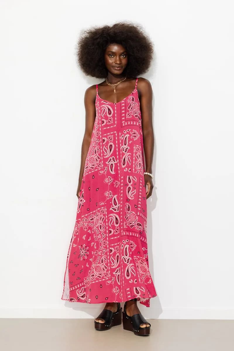 Robe longue motif bandana