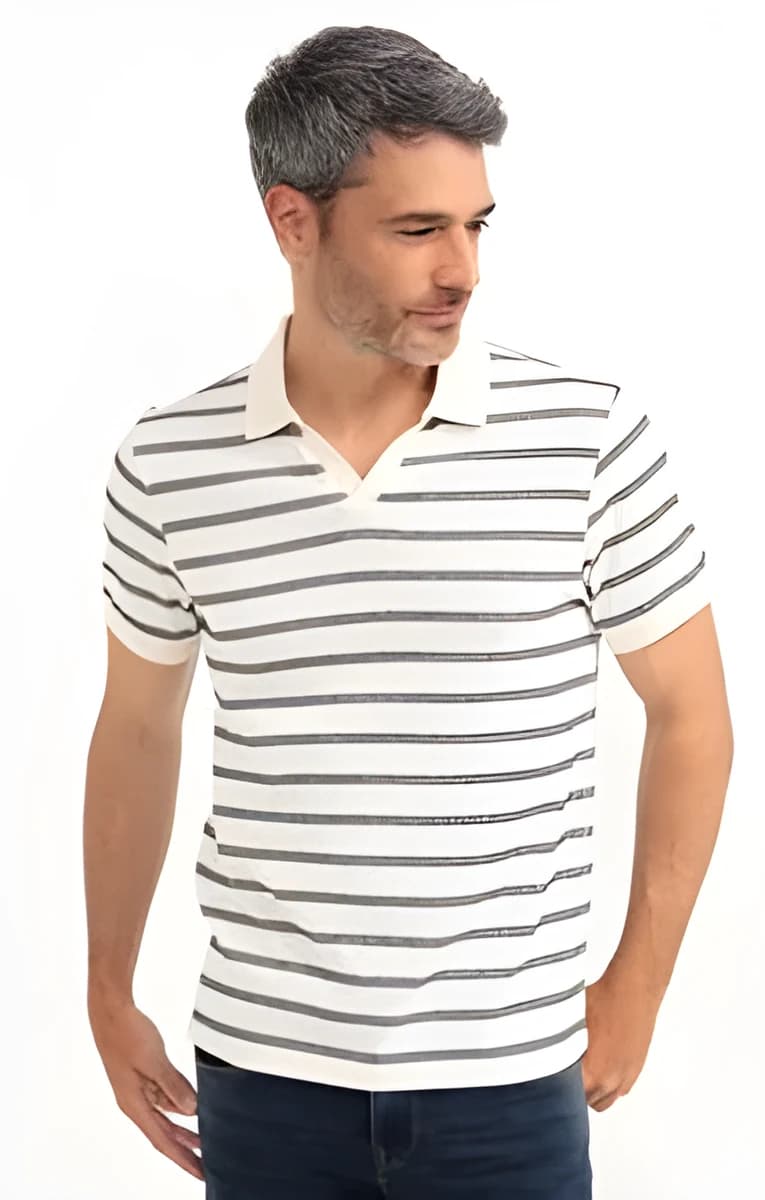 Polo manches courtes Plage Ray – Écru