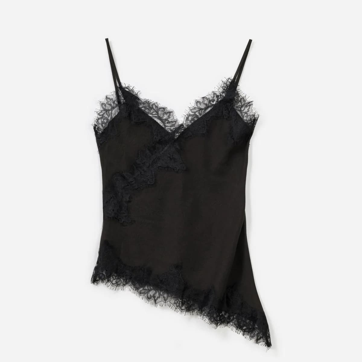 Top fines bretelles TEXTO noir bordé dentelle