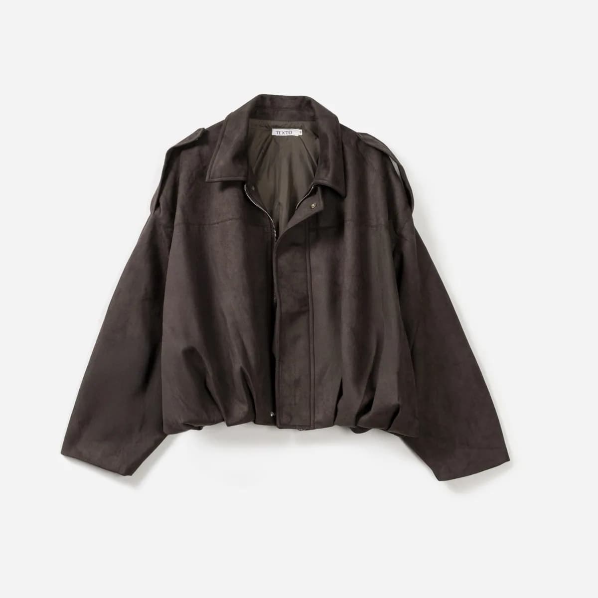Veste TEXTO marron suédé oversize cropped