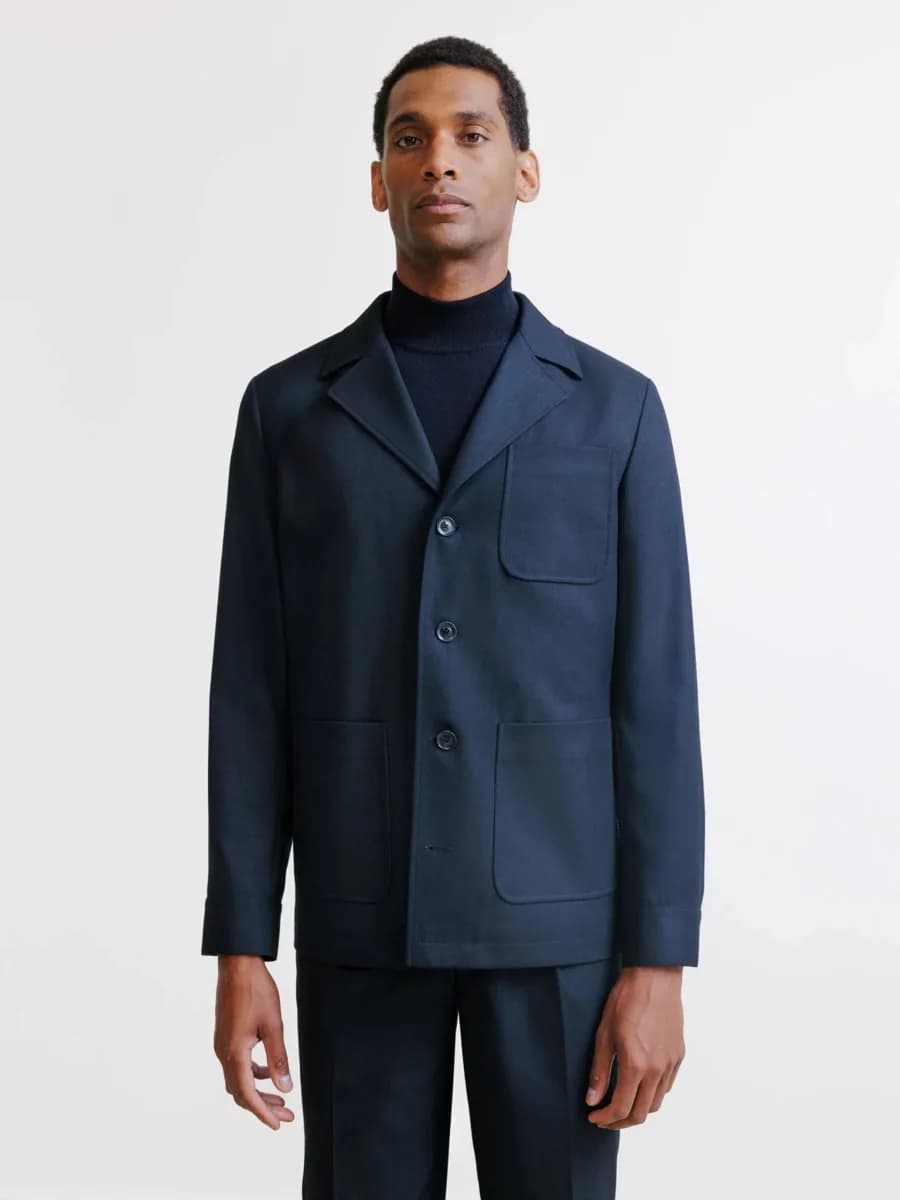 Veste ville en flanelle marine