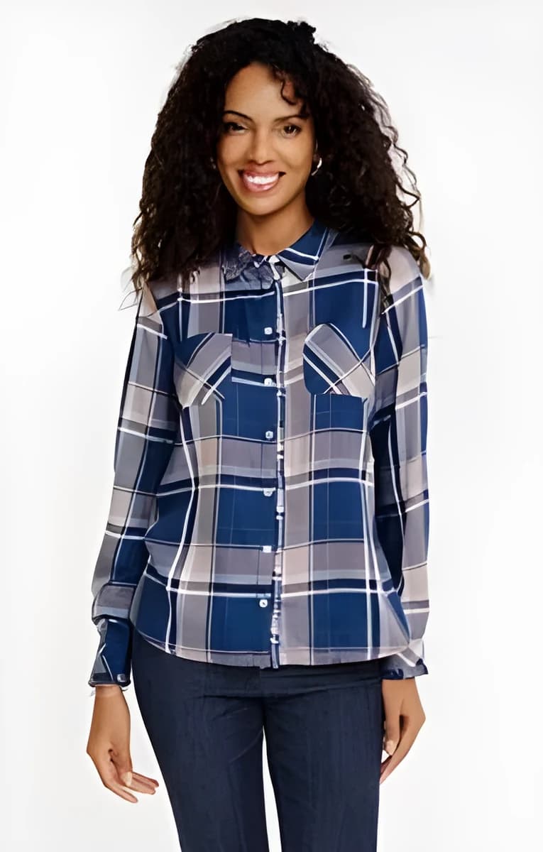 Chemise à carreaux – Bleu