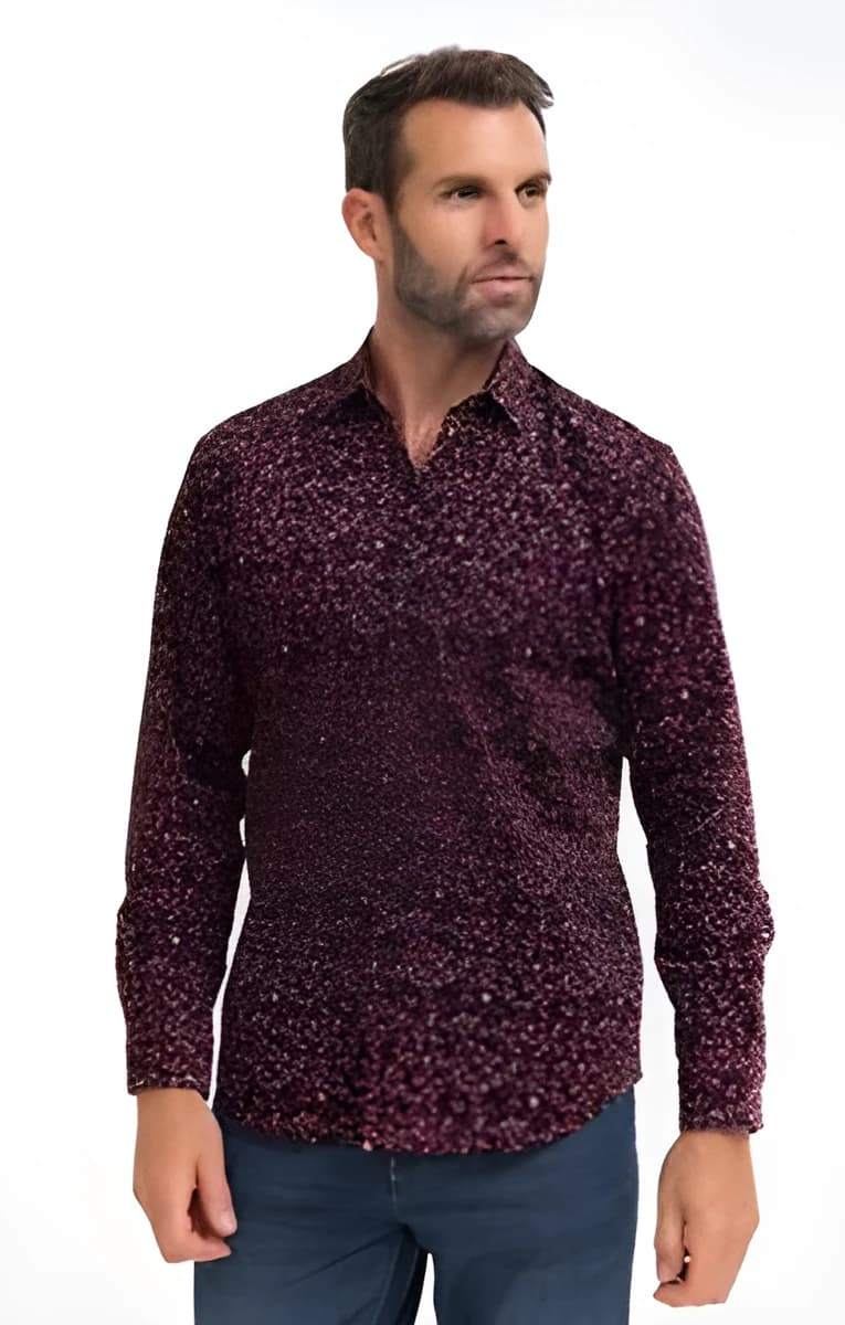 Chemise manches longues Robino Bordeaux