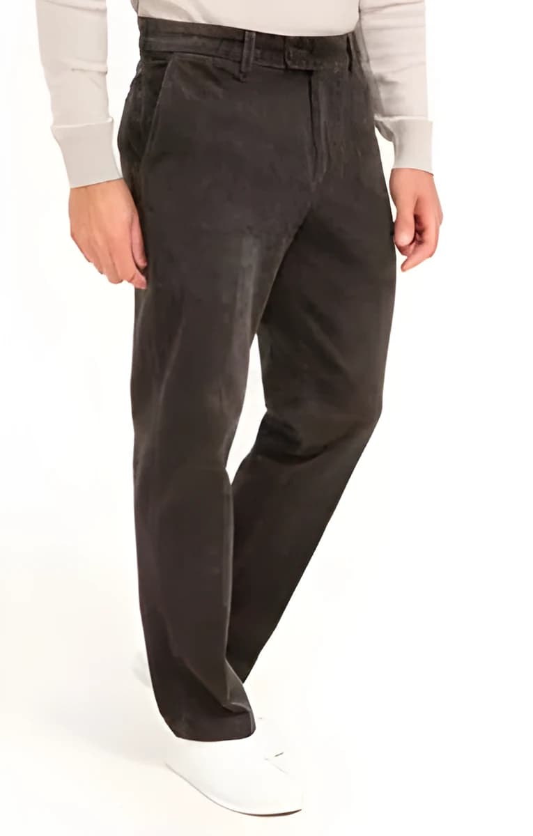 Pantalon velours extensible – Marron