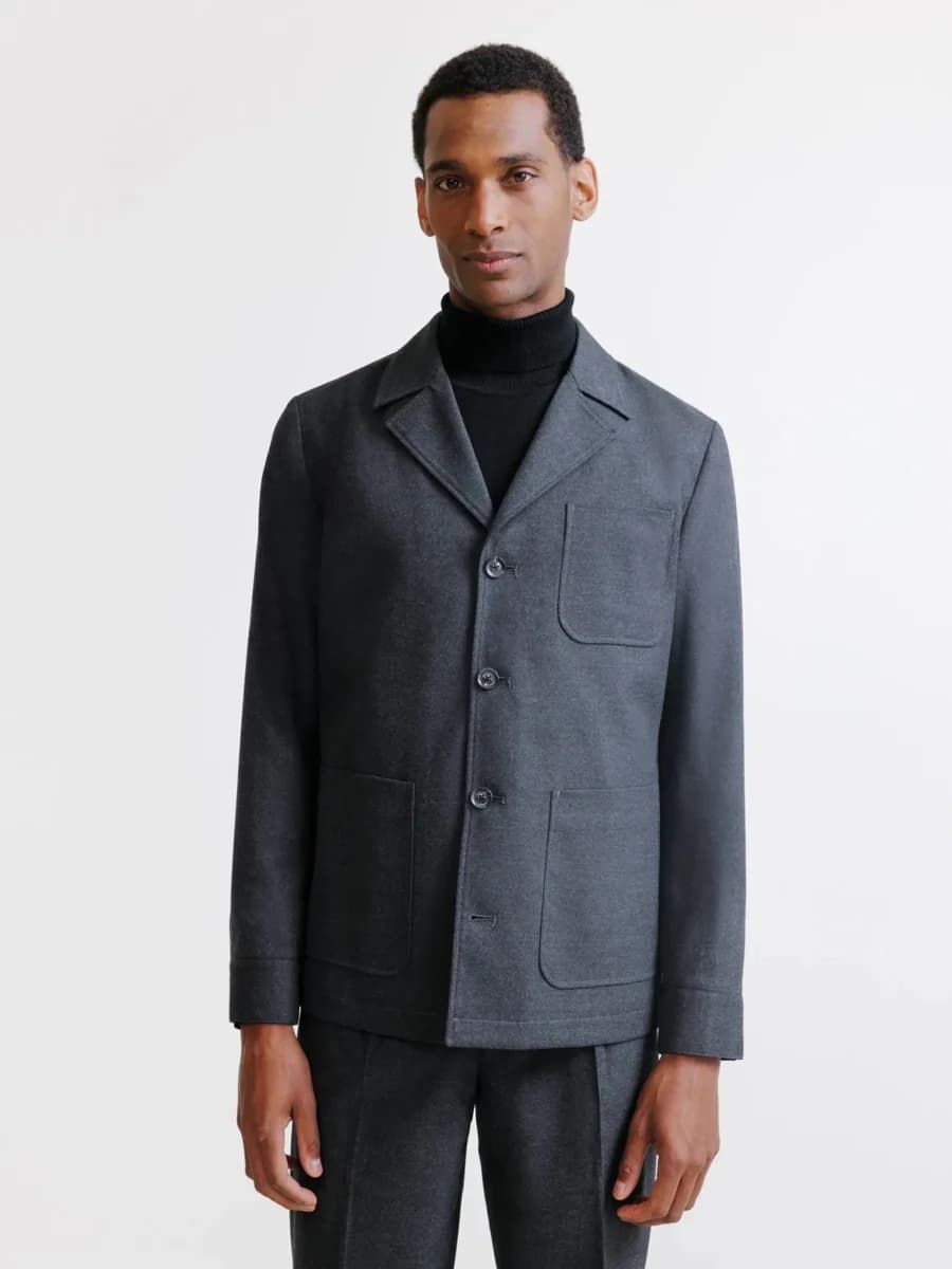 Veste ville en flanelle grise