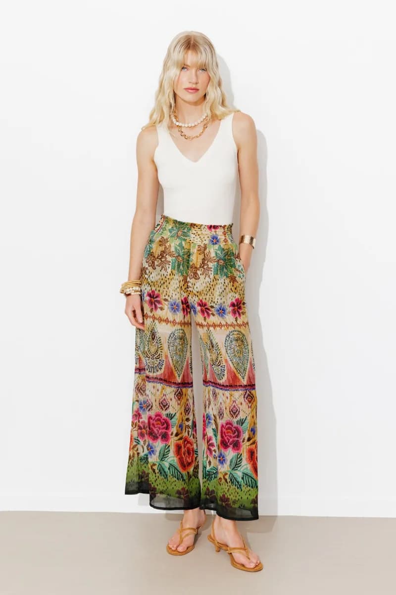 Pantalon large en mousseline