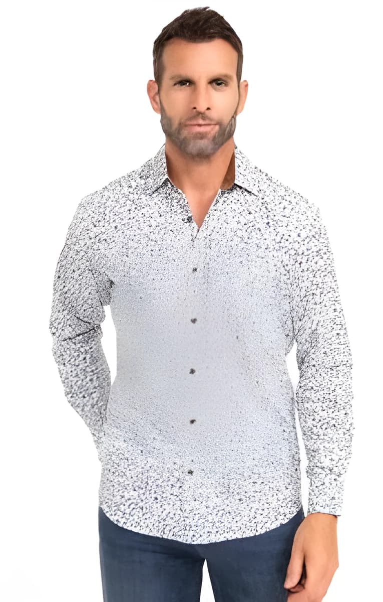 Chemise manches longue velours Robino – Blanc