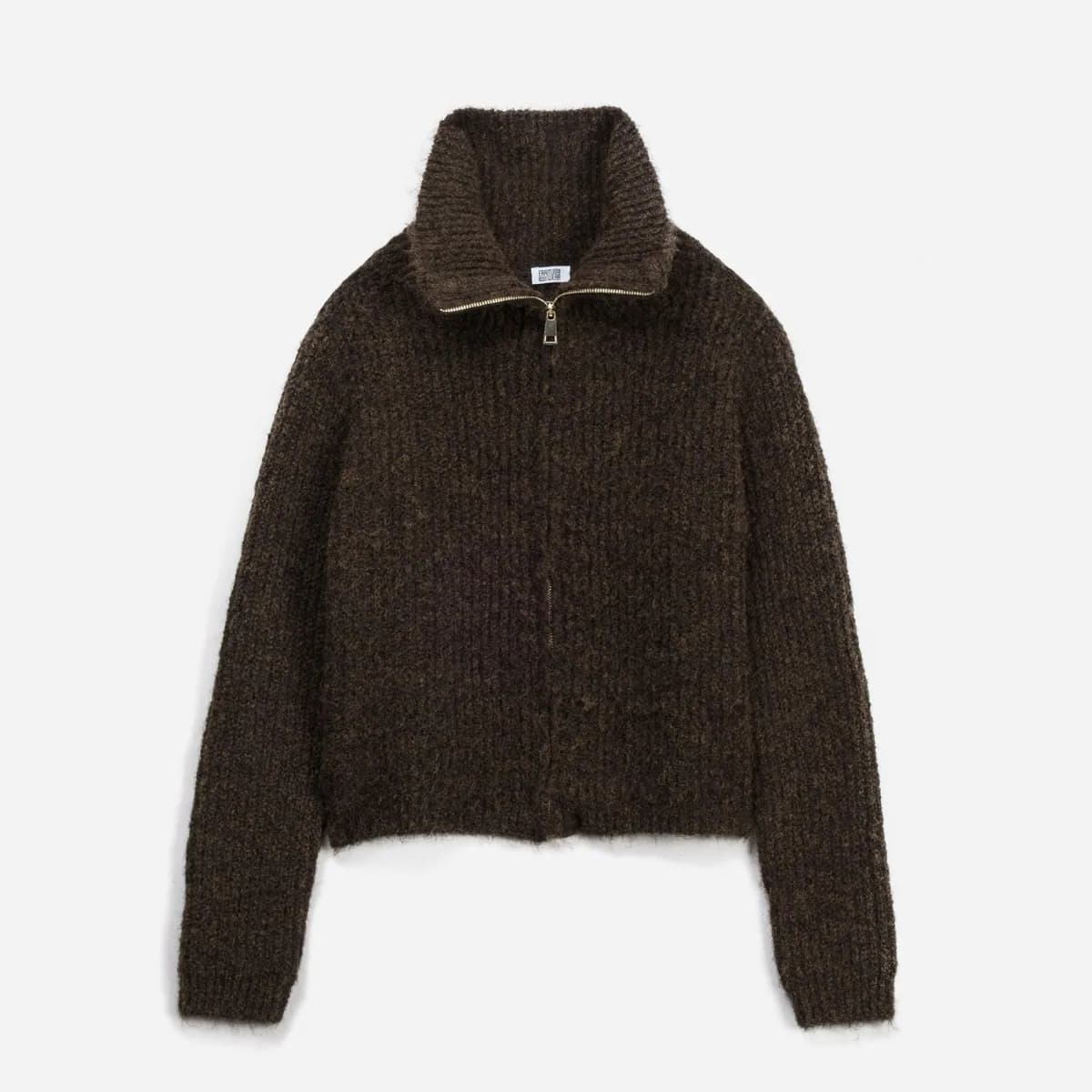 Cardigan ERAM WEAR marron tricot col camionneur