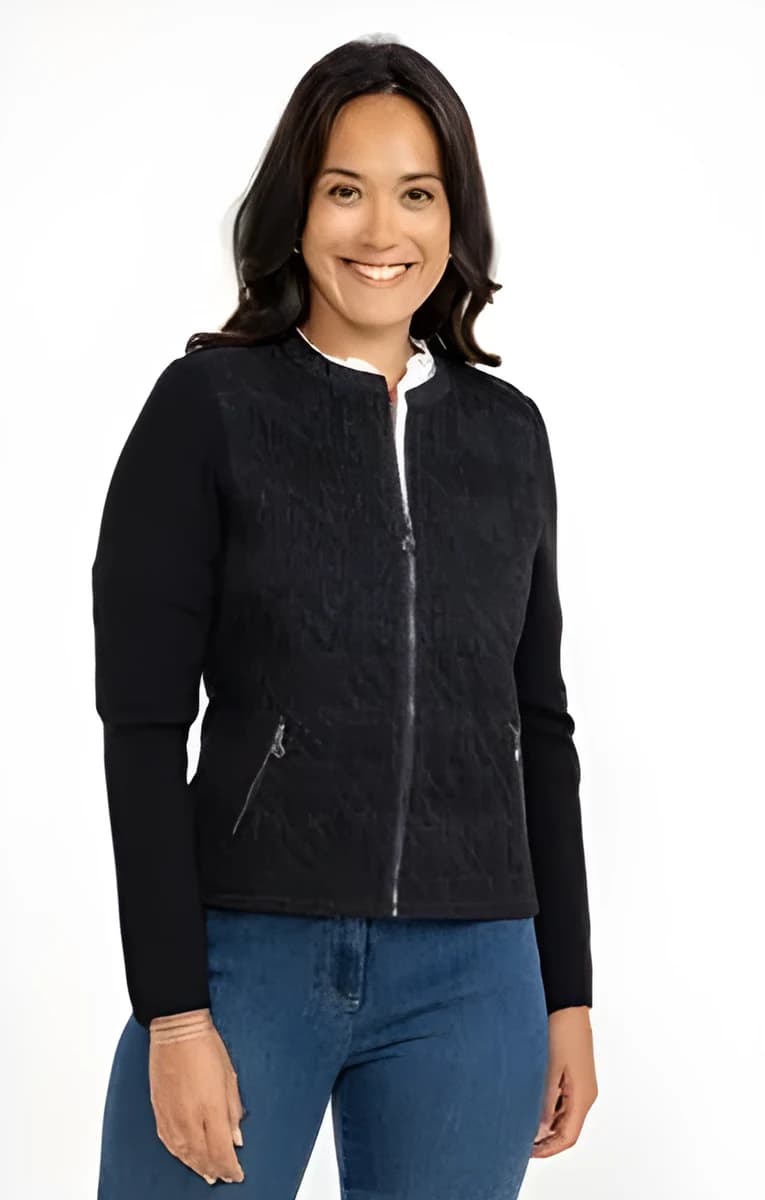 Cardigan bi-matière – Noir
