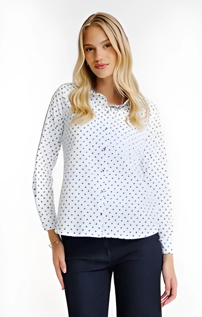 Chemise à pois – Écru