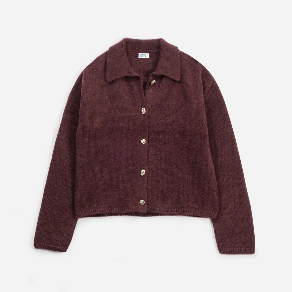 Cardigan ERAM WEAR bordeaux tricot boutons fantaisie