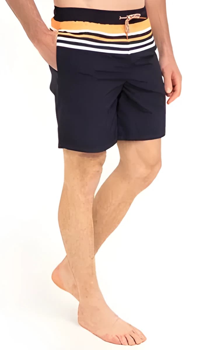 Short de bain bi-colore long – Marine