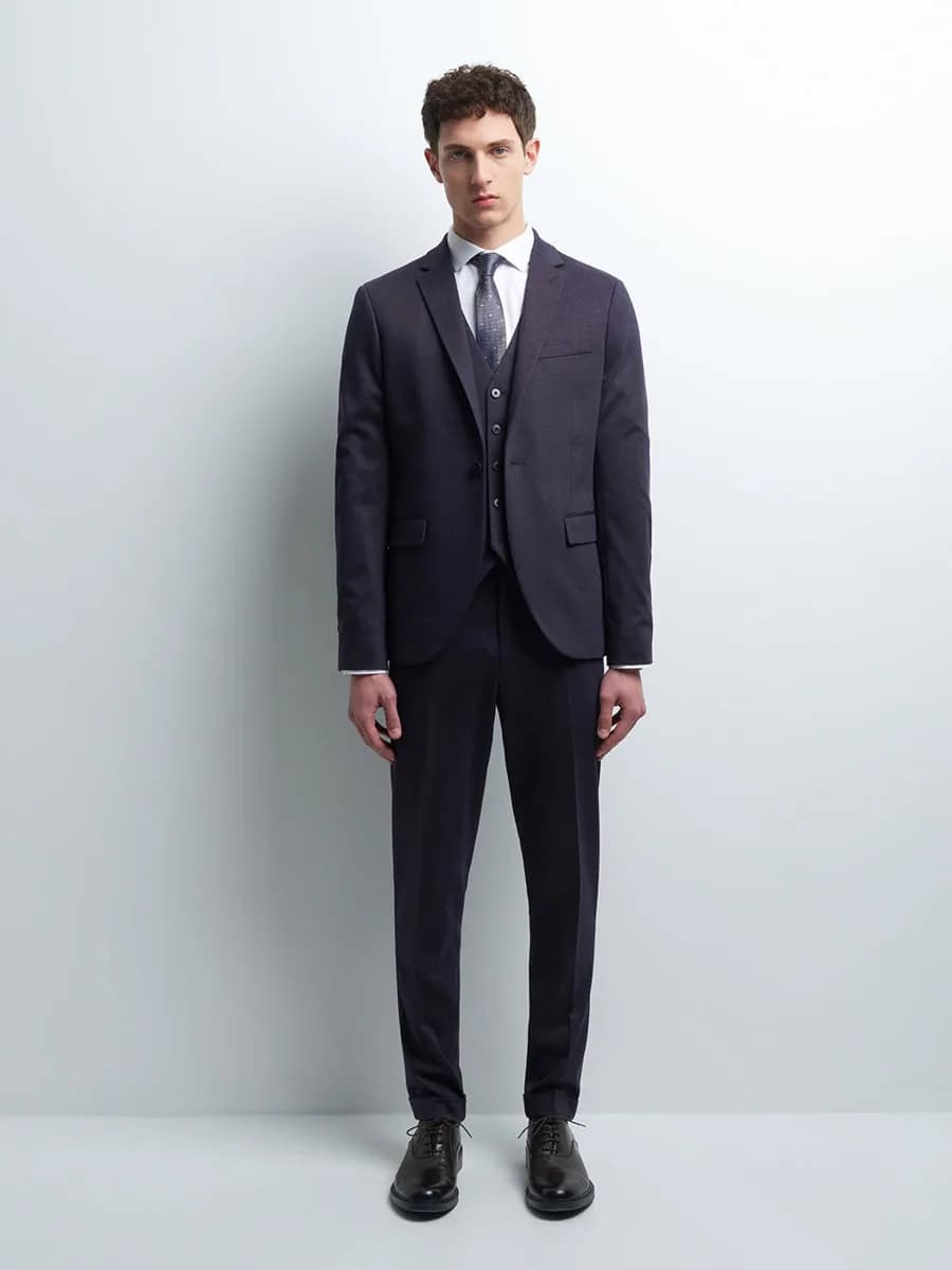 Veste coordonnable extra slim à carreaux