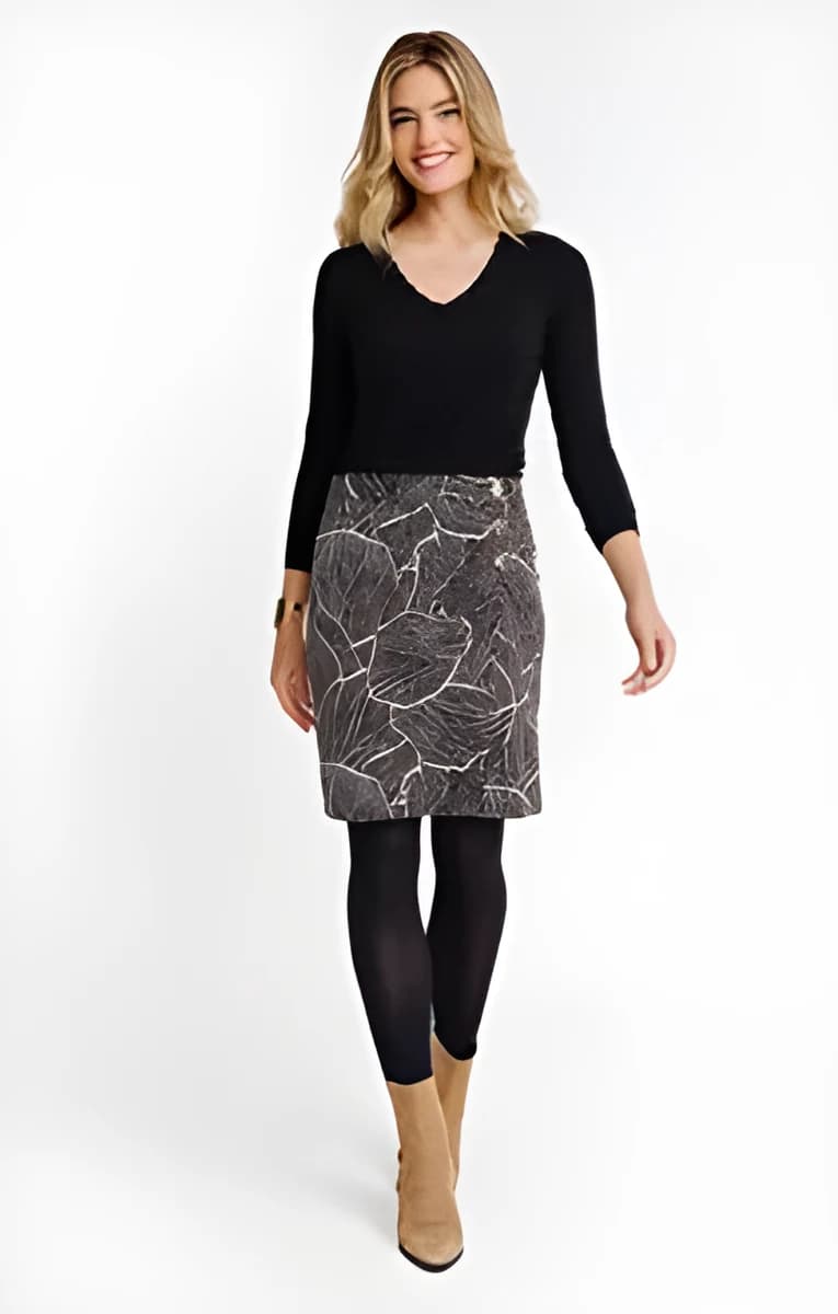 Jupe portefeuille Jacquard – Noir
