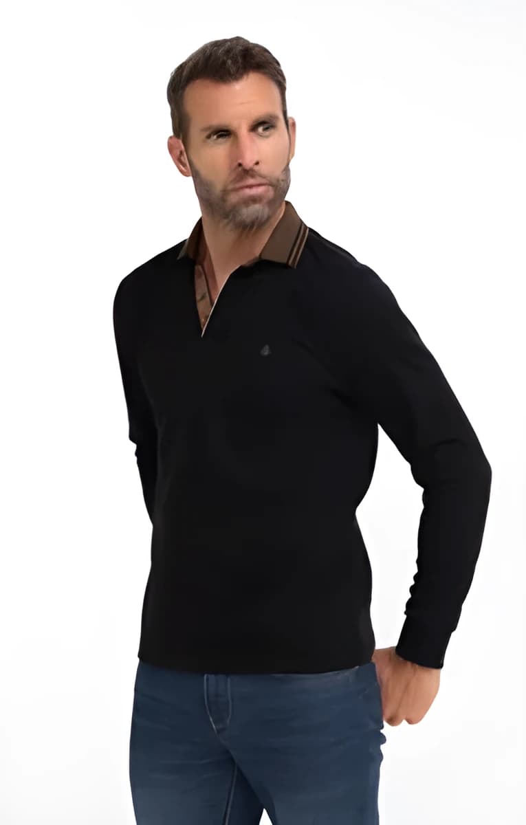 Polo manches longues Ziggy – Noir