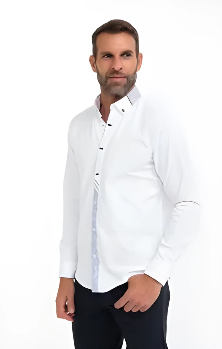 Chemise Pablo Uni Romantico Studio – Blanc