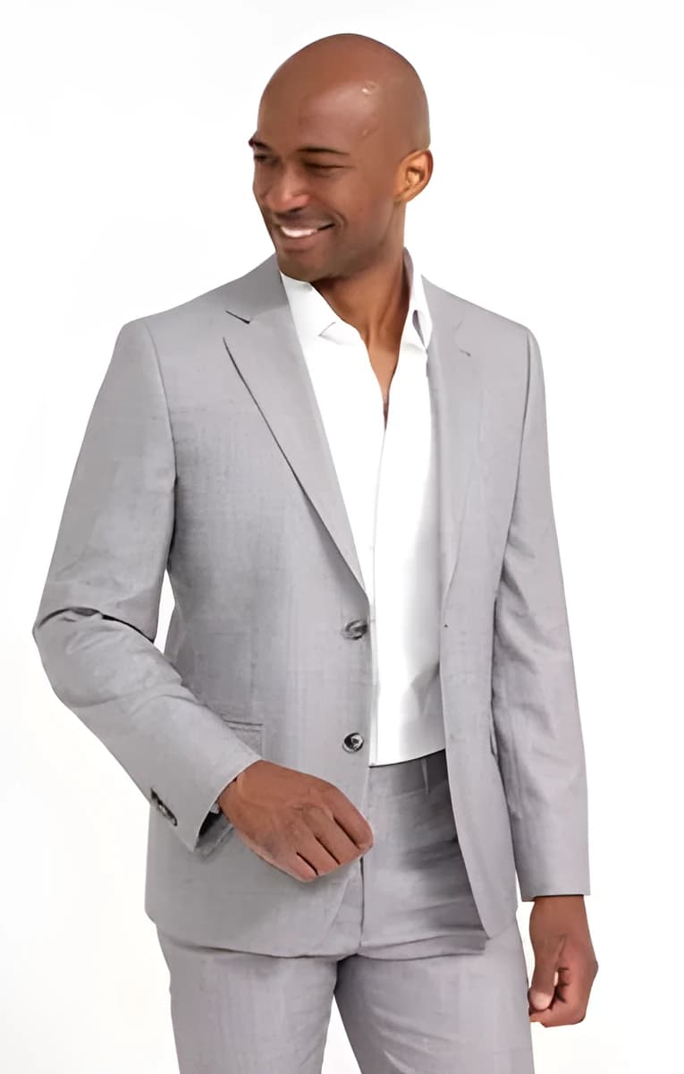 Veste de costume ajustée Marbré – Gris Clair