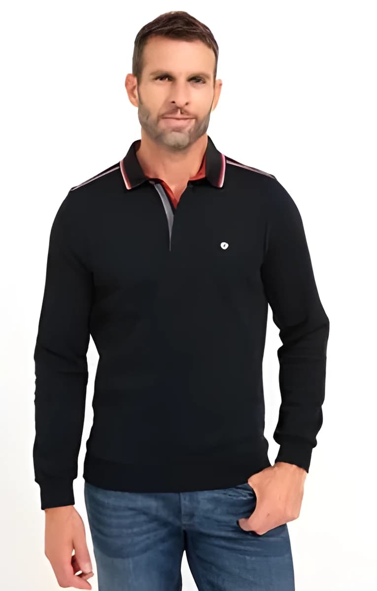 Polo manches longues Zip – Beige