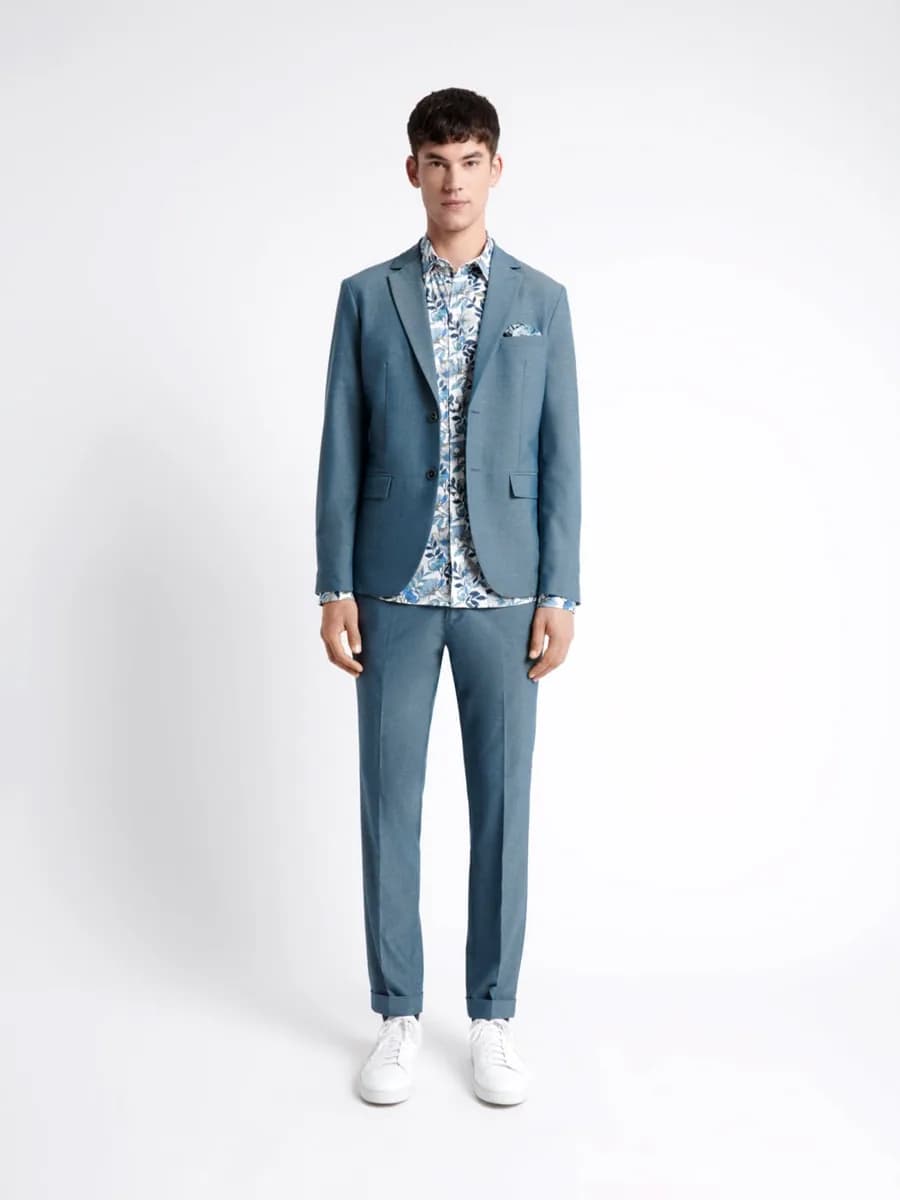 Veste de costume faux uni stretch