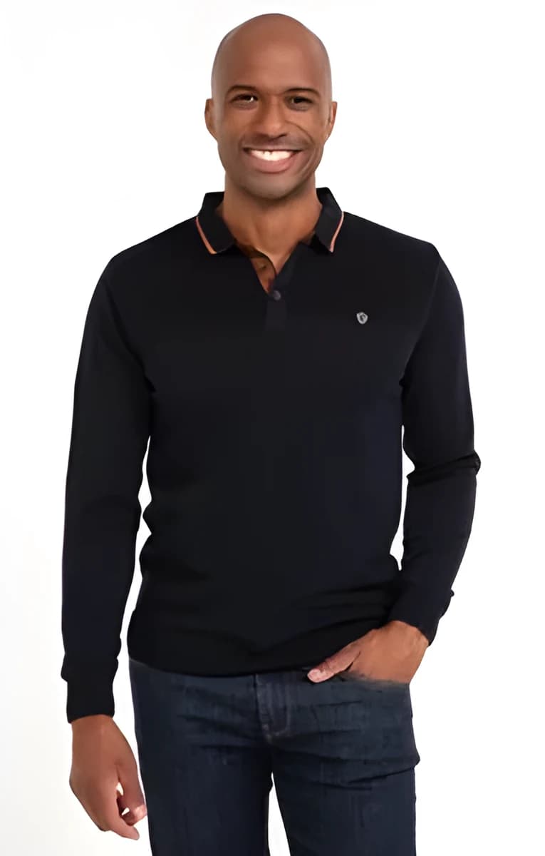 Pull col polo uni Jardy – Beige