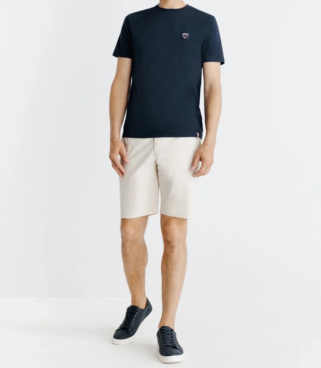 T-shirt avec broderie marine