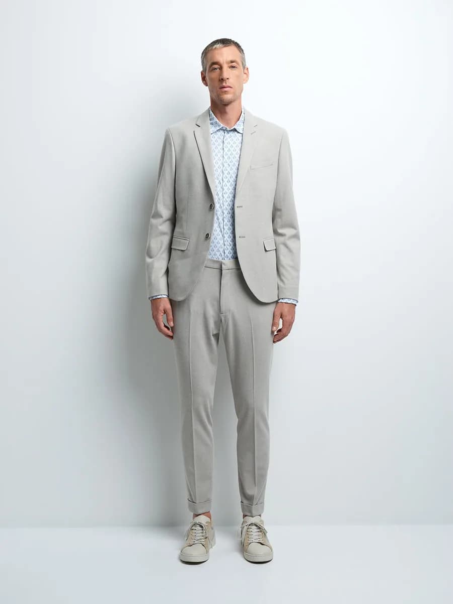 Veste coordonnable extra slim faux uni