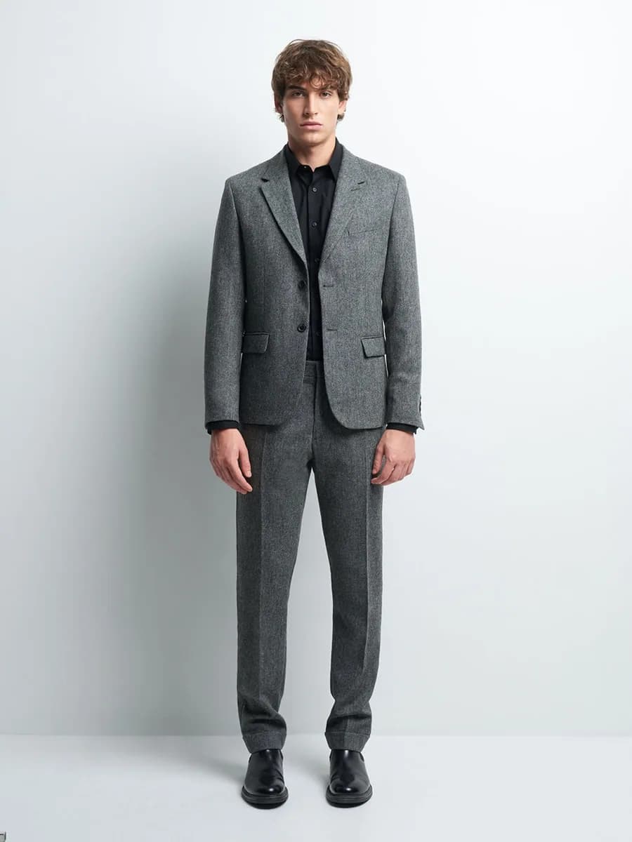 Veste coordonnable slim en laine mélangé