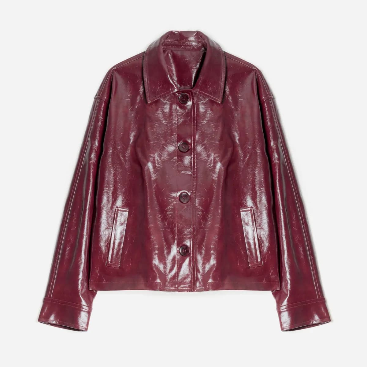 Veste ERAM WEAR bordeaux effet vinyle