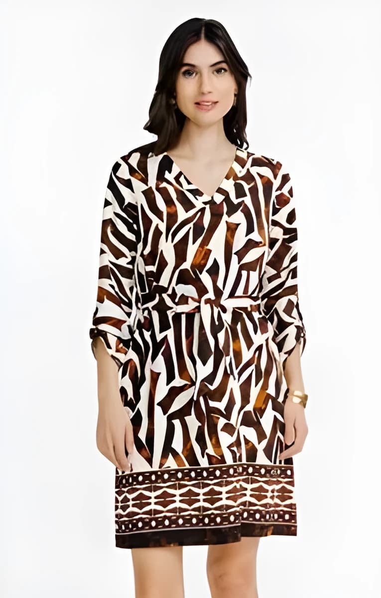 Robe ceinturée imprimée – Pain D'épices
