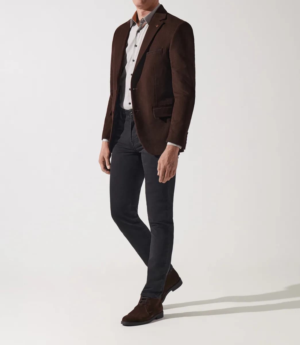 Veste en velours armuré marron DJANGO