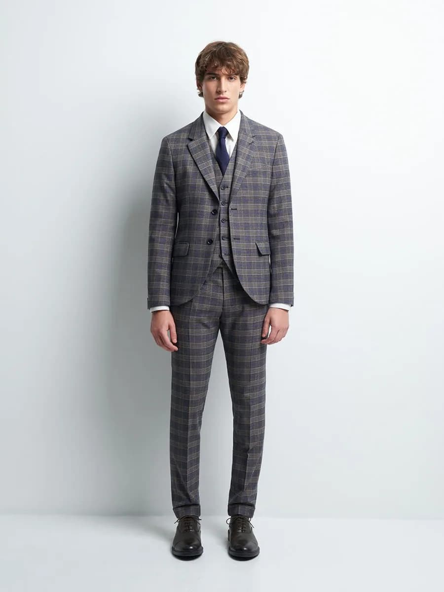 Veste coordonnable extraslim à carreaux