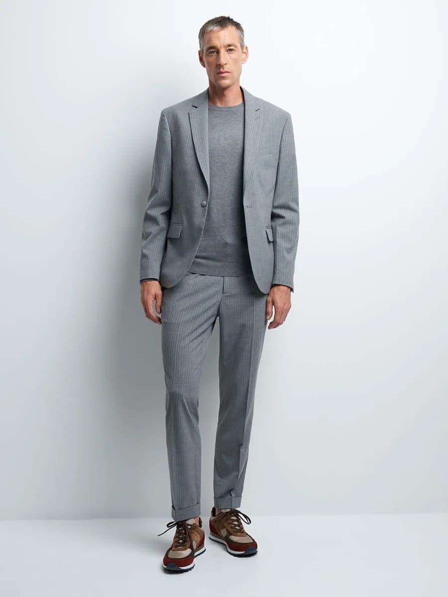 Veste coordonnable slim rayé