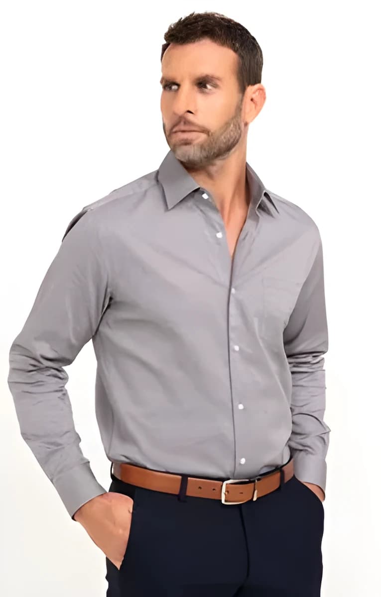 Chemise regular manches longues Diambic – Gris Moyen