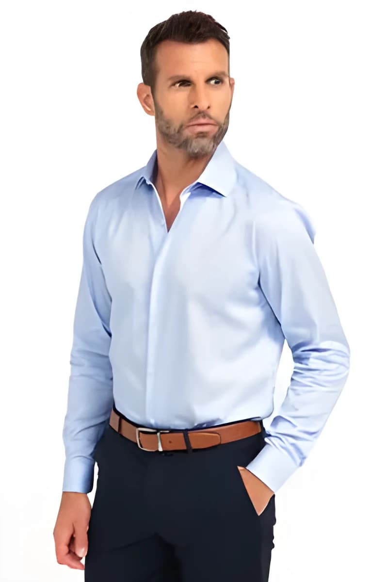 Chemise regular manches longues Nanoray – Bleu Ciel