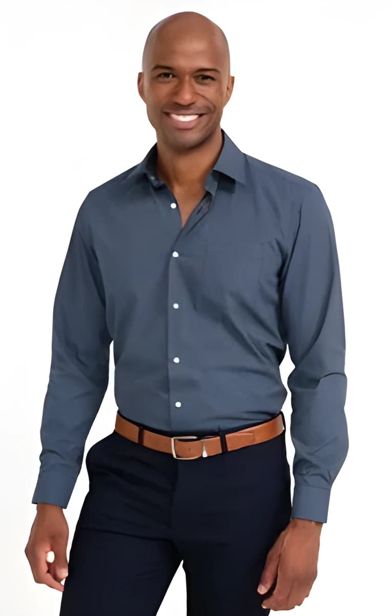 Chemise ajustée manches longues Navycash – Marine