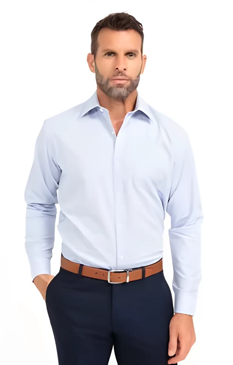 Chemise confort manches longues Bludobby – Bleu