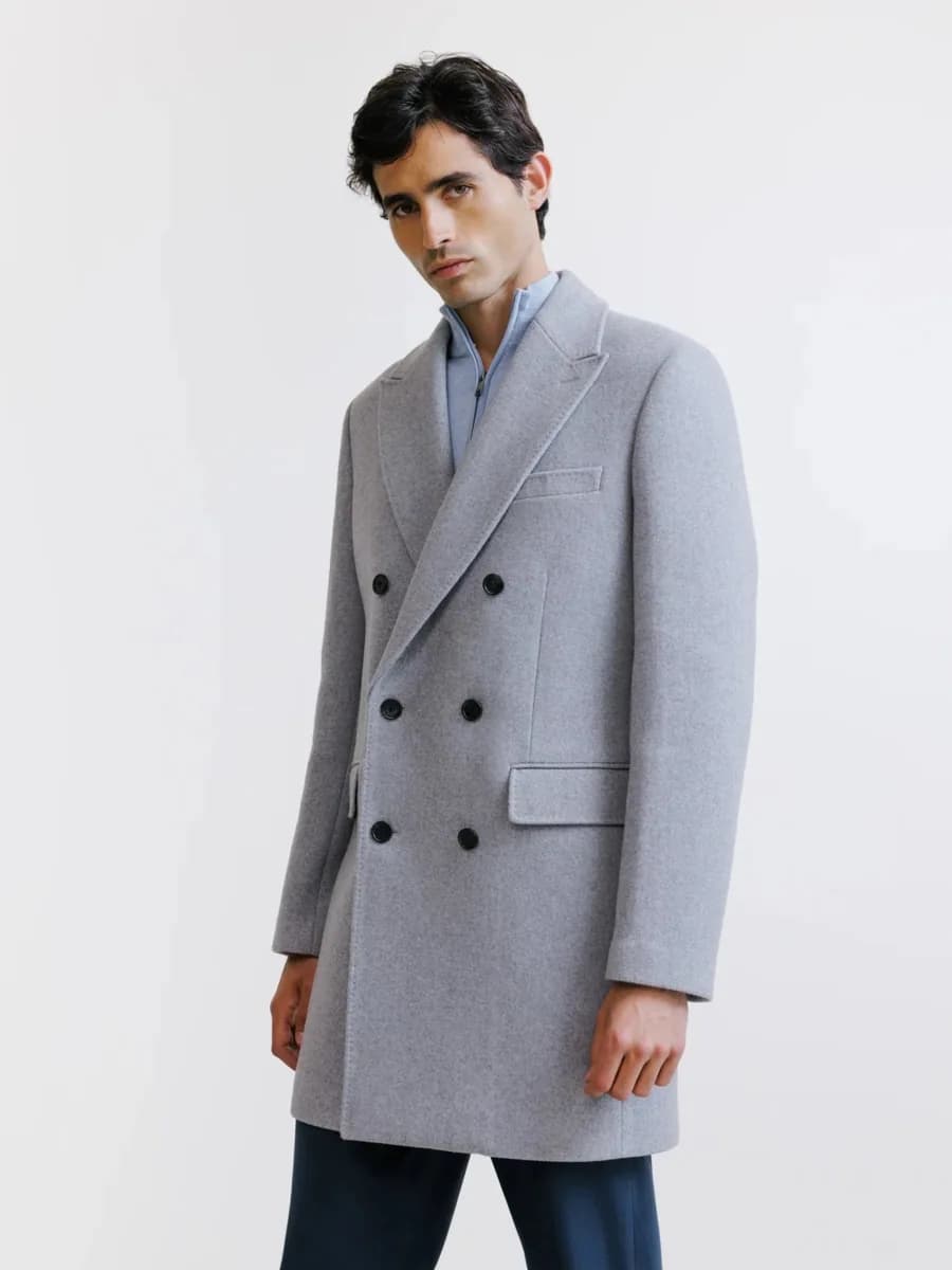 Manteau croisé gris
