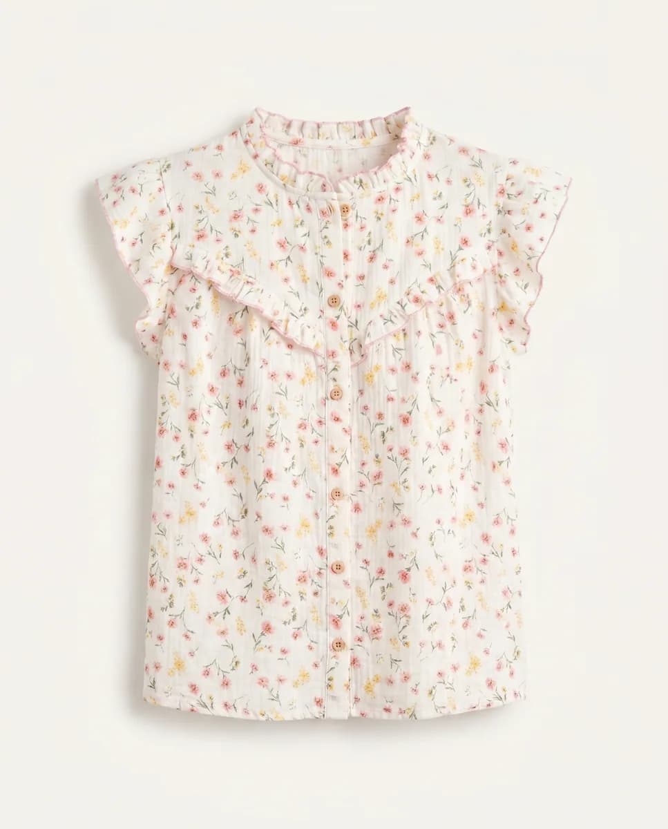 Blouse Tilde Blanc/rose