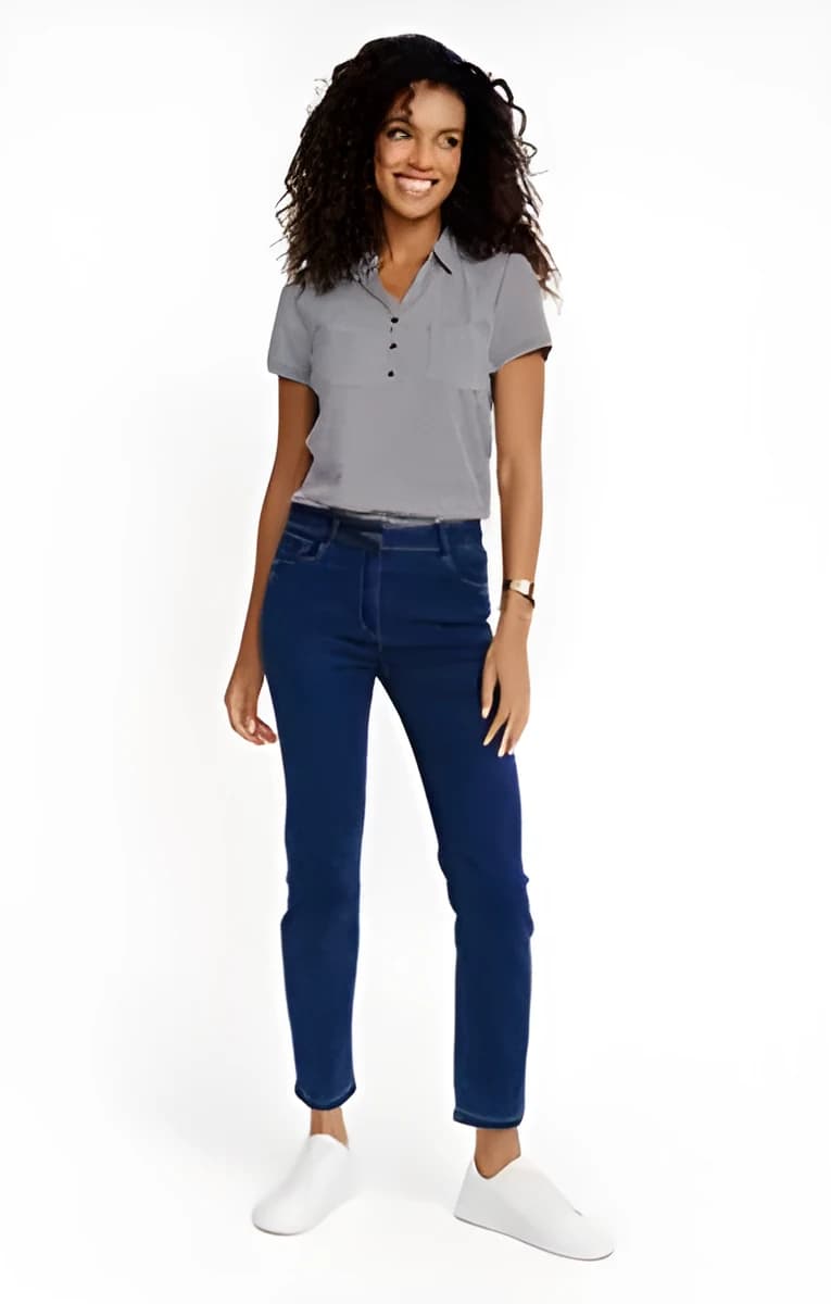 Jean 7/8 coupe droite – Bleu