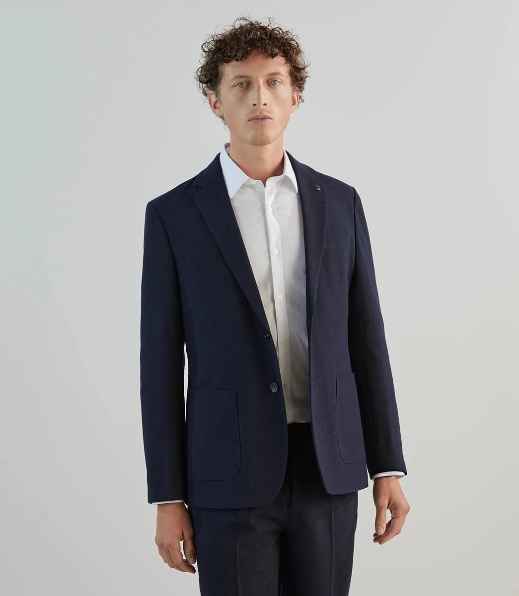 Veste ville tissu armuré marine