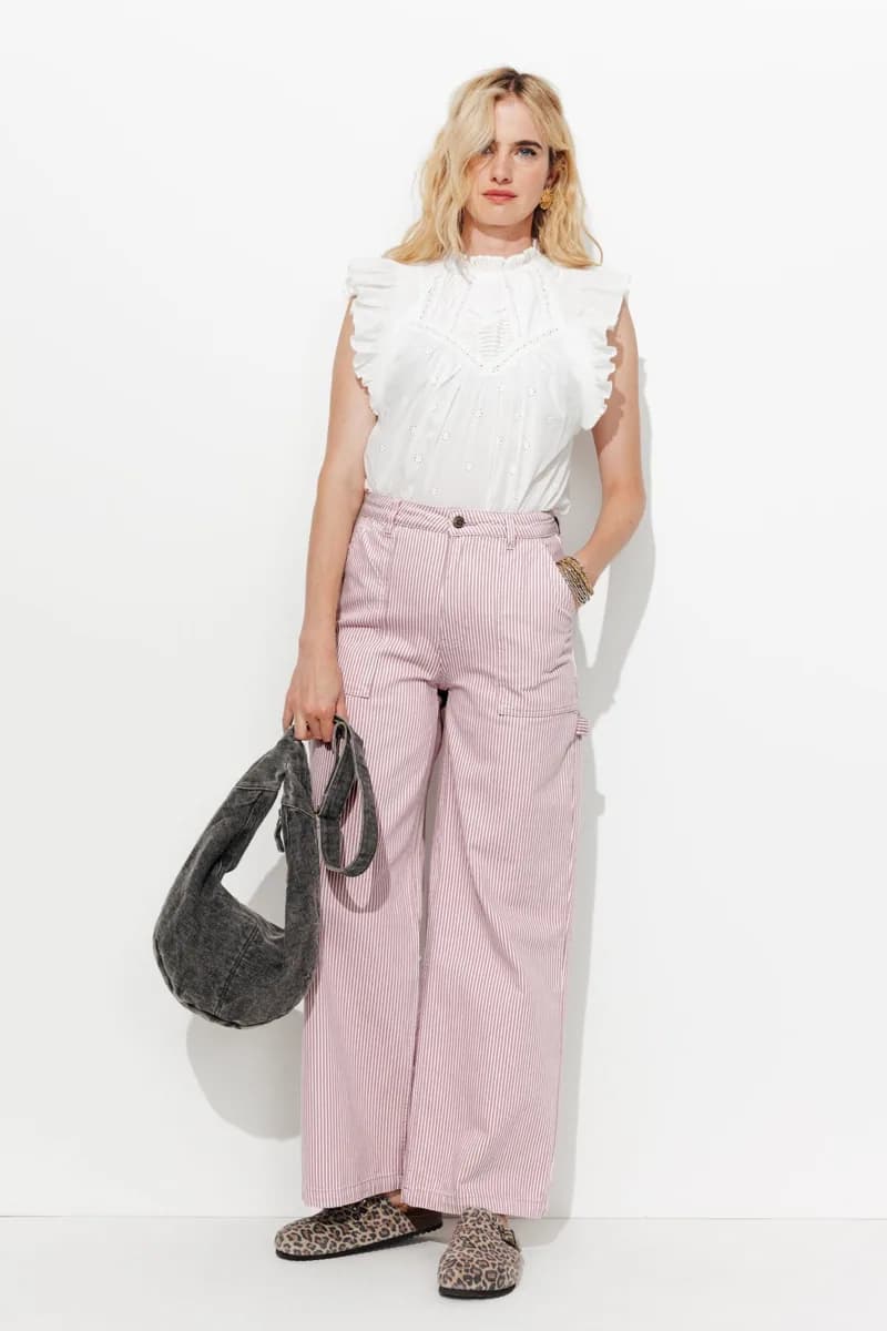 Pantalon charpentier rayé
