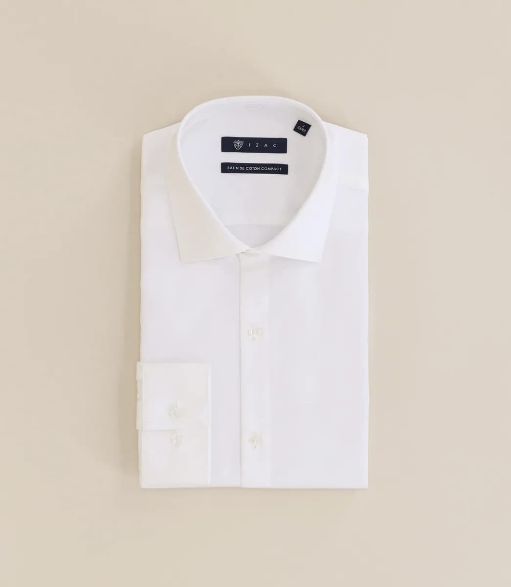 Chemise en satin de coton écru